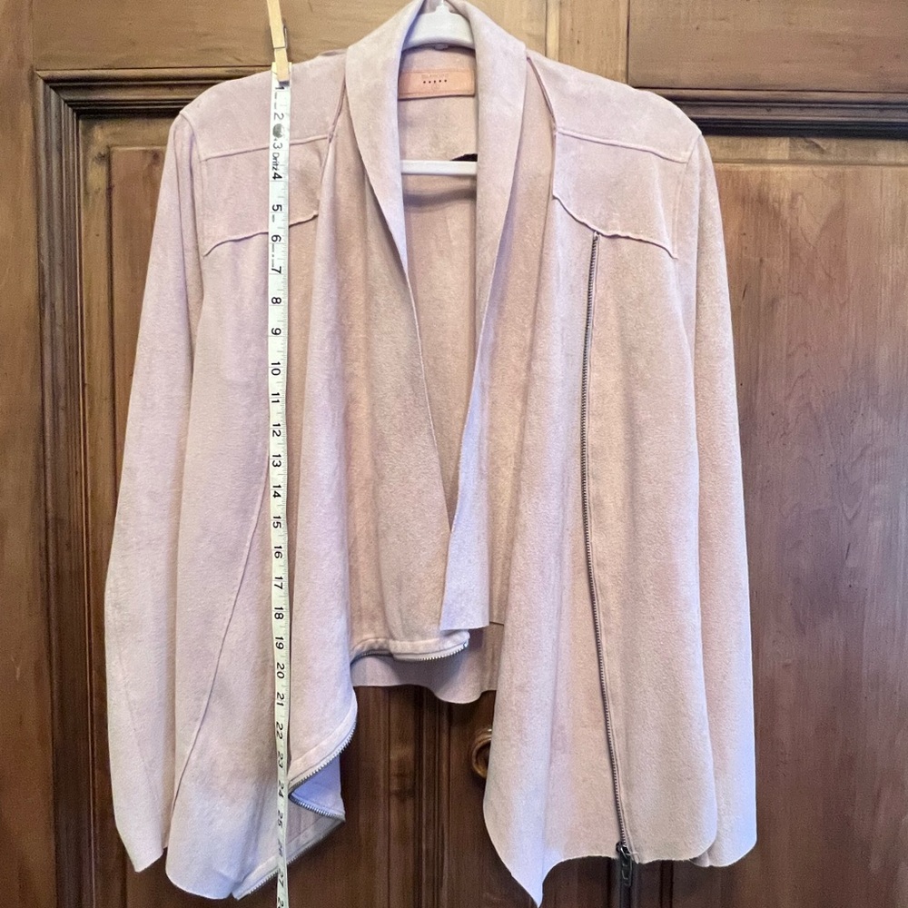 Blank NYC faux suede pale mauve pink jacket